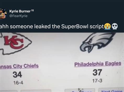 superbowl 2024 leak|NFL Fans Think Another Super Bowl 58 Script Was。